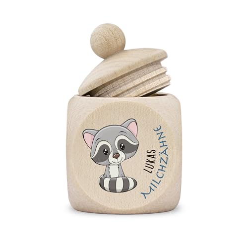 kultdog Zahndose Milchzähne Mädchen Junge modern Dose Holz personalisiert Druck Name Waschbär kultdog Zahndose Milchzähne Mädchen Junge modern Dose Holz personalisiert Druck Name Waschbär von kultdog