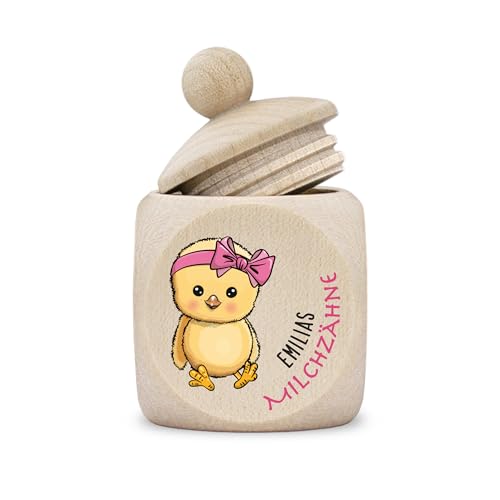 kultdog Zahndose Milchzähne Mädchen modern Dose Holz personalisiert Druck Name Comic Küken kultdog Zahndose Milchzähne Mädchen modern Dose Holz personalisiert Druck Name Comic Küken von kultdog