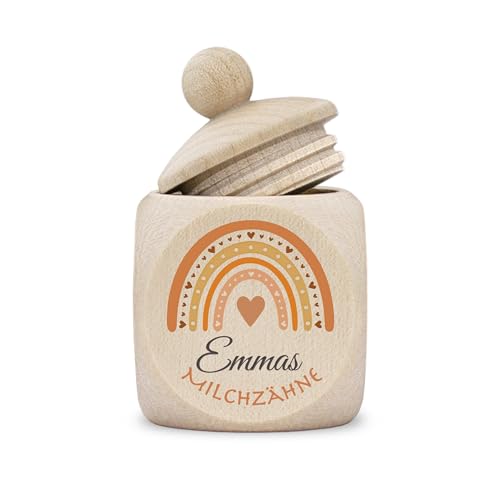 kultdog Zahndose Milchzähne Mädchen modern Dose Holz personalisiert Druck Name Regenbogen pfirsich kultdog Zahndose Milchzähne Mädchen modern Dose Holz personalisiert Druck Name Regenbogen pfirsich von kultdog