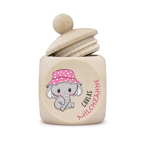 kultdog Zahndose Milchzähne modern Dose Holz personalisiert Druck Name Elefanten Mädchen kultdog Zahndose Milchzähne modern Dose Holz personalisiert Druck Name Elefanten Mädchen von kultdog