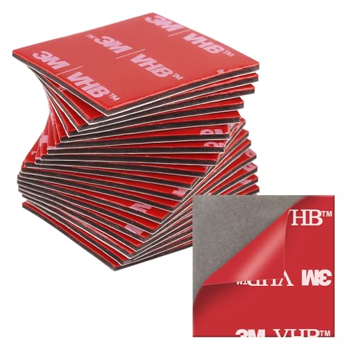 20 Blätter Double-Sided Replacement Adhesive Pads Compatible, doppelseitiges klebeband, kleben statt bohren, High Temperature Resistant, for Car, Home and Office, Square, 30 mm x30mm von kurkip