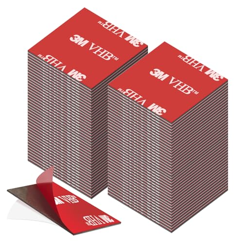 kurkip Doppelseitiges Klebeband, extra stark, 3 m VHB, doppelseitig, extra stark, 3 m, wasserdicht, für Haus, Büro, quadratisch – 30 mm x 30 mm (80PCS) von kurkip