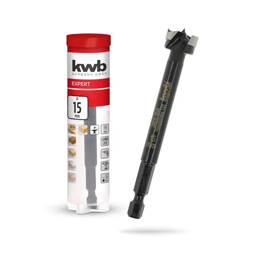kwb Forstnerbohrer, Ø 15 mm, Topfbohrer (für Holz, geschmiedeter Bohrkopf, Spezialanschliff, schnelle, ausrissfreie Bohrlöcher, 4-seitig geschliffene Zentrierspitze, für Akkuschrauber & Bohrmaschinen) kwb Forstnerbohrer, Ø 15 mm, Topfbohrer (für Holz, geschmiedeter Bohrkopf, Spezialanschliff, schnelle, ausrissfreie Bohrlöcher, 4-seitig geschliffene Zentrierspitze, für Akkuschrauber & Bohrmaschinen) von kwb