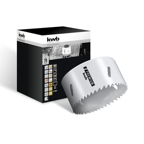kwb HSS Bi-Metall-Lochsäge Ø 79 mm, 8% kobaltlegiert mit progressiver Vario-Zahnung und hoher Präzision für den vielseitigen Einsatz kwb HSS Bi-Metall-Lochsäge Ø 79 mm, 8% kobaltlegiert mit progressiver Vario-Zahnung und hoher Präzision für den vielseitigen Einsatz von kwb