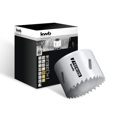kwb HSS Bi-Metall-Lochsäge Ø 60 mm, 8% kobaltlegiert mit progressiver Vario-Zahnung und hoher Präzision für den vielseitigen Einsatz kwb HSS Bi-Metall-Lochsäge Ø 60 mm, 8% kobaltlegiert mit progressiver Vario-Zahnung und hoher Präzision für den vielseitigen Einsatz von kwb
