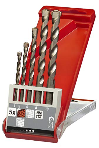 kwb Steinbohrer und Betonbohrer-Set – Werkzeug-Box, 5-teilig (Bohrer füt Stein und Beton für alle Dreh- und Schlagbohrmaschinen) von kwb
