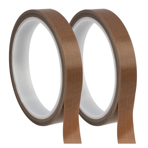 Teflonband Selbstklebend 15mm x 10m, Hitzebeständiges Klebeband bis 300°C für Vakuumiergeräte und Impulsversiegler, PTFE Band als Gewindedichtband, Dampfsperre Klebeband und Dichtband Wasserleitung von kwinfei