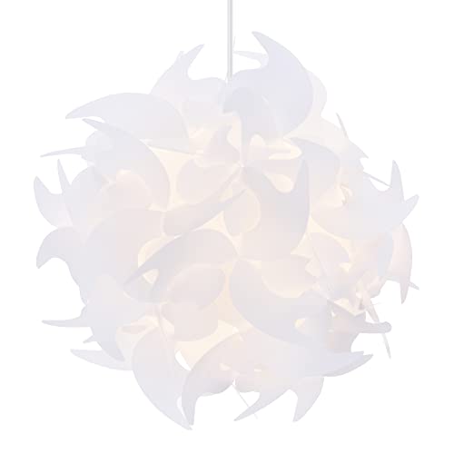 kwmobile DIY Puzzle Lampenschirm Ø36cm - Lampe Schirm mehrteilig Blütenoptik - Puzzlelampe kugelförmig Deckenleuchte - Deko zum Aufhängen in Weiß von kwmobile