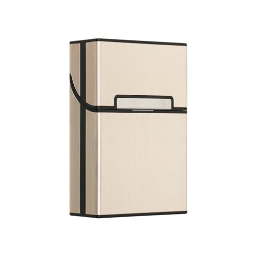 kwmobile Zigarettenetui Zigarettenbox Hülle für Zigaretten - Zigaretten Etui mit Magnetverschluss - Aluminium Beschichtung Gold von kwmobile