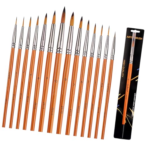 14pcs Detail Pinsel Pinsel Holzgriff Nylon Borsten Pinsel Für Feine Acryl Aquarellölkunstmalerei 14pcs Detail Pinsel Pinsel Holzgriff Nylon Borsten Pinsel Für Feine Acryl Aquarellölkunstmalerei von kwoifioy