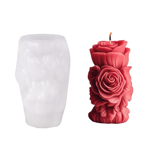 Geprägte Rosenblütenzylinder Silikonkerzenformen Für Epoxidharz Handgefertigte Kerzenseife Making Gipsdekoration Rosenkerze von kwoifioy