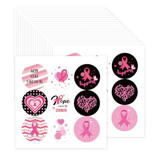 Ribbon Awareness Aufkleber Dekorative Aufkleber Brüste Krebsbewusstsein Für Event Letter Package Versiegelung von kwoifioy