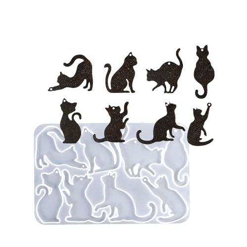 Robust 8 Hohlraum Silikonkatzen Anhänger Schimmel Accessoire Form Ideal Zum Erstellen Glatten Und Stilvoller Kristallharz Charme Robust 8 Hohlraum Silikonkatzen Anhänger Schimmel Accessoire Form Ideal Zum Erstellen Glatten Und Stilvoller Kristallharz Charme von kwoifioy