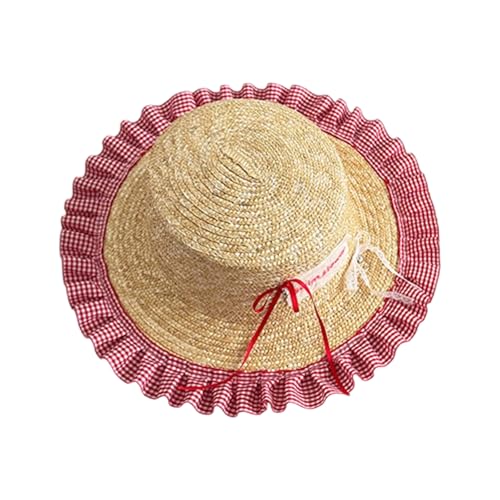 kwoifioy 3-10 Jahre Mädchen Strohhut Kinder Sunhat Für Kids Beach Partys Kopfbedeckung VREITIVE BOTORSHOOTS ARPROSE von kwoifioy