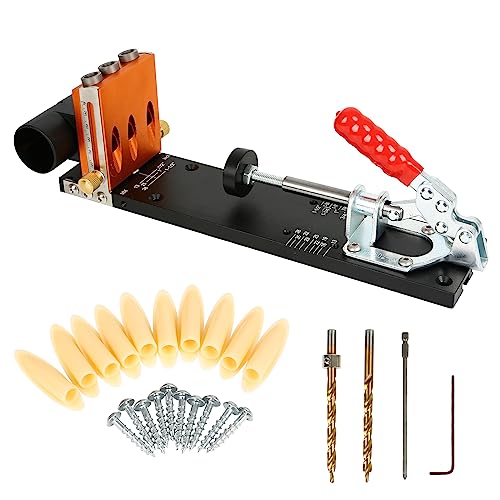 Aluminium Taschenloch Bohrschablone,kyaoayo Pocket Hole Jig Kit schrägloch winkelbohrschablone Schrägloch Bohrhilfe mit 3 Bohrer für die Holzbearbeitung Aluminium Taschenloch Bohrschablone,kyaoayo Pocket Hole Jig Kit schrägloch winkelbohrschablone Schrägloch Bohrhilfe mit 3 Bohrer für die Holzbearbeitung von kyaoayo