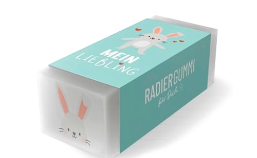Radiergummi mit Hasen-Motiv, Mint-Grün, Mein Liebling Design Radiergummi mit Hasen-Motiv, Mint-Grün, Mein Liebling Design von la vida GmbH