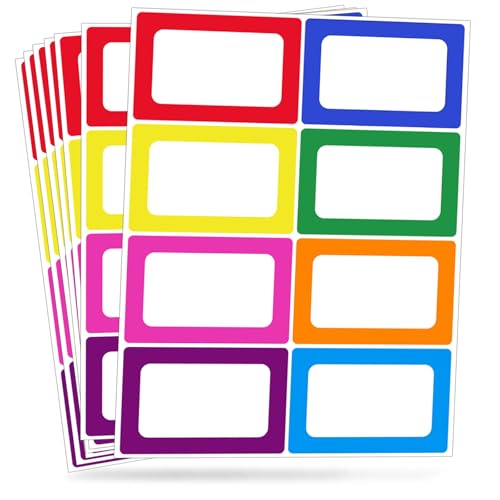 120 Stück Namensaufkleber Etiketten, Farbige Namensschilder Selbstklebeetiketten geeignet für Büro, Zuhause, Meeting und Schule (89 x 57mm) von labelon