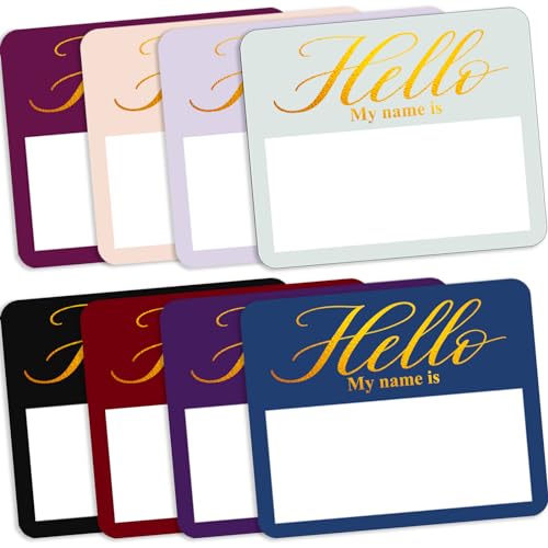 Namensschilder Aufkleber, 120 Pcs Goldfolie Hello My Name is Stickers, große Selbstklebende Name Tags Namen Etiketten für Party, Hochzeit, Treffen, Urlaub (76mm x 64mm) von labelon