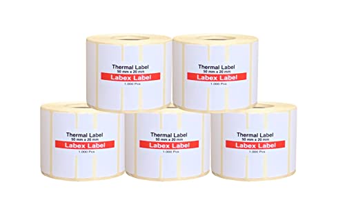 Labex Label - Thermodirekt Etiketten 50x20 mm | Barcode etikett - Zebra etiketten ; 5.000 stück - Thermodirekt etiketten - 5 Rollen;5.000 Thermo label Barcode/Adresse Thermo Etiketten Labex Label - Thermodirekt Etiketten 50x20 mm | Barcode etikett - Zebra etiketten ; 5.000 stück - Thermodirekt etiketten - 5 Rollen;5.000 Thermo label Barcode/Adresse Thermo Etiketten von labex label