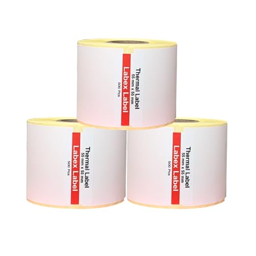 Labex Label - Thermodirekt etiketten 55x55 mm | Zebra etiketten, adressetiketten - Thermo etiketten auf rolle; 3 Rollen 1.500 stück - Thermo Etiketten - Thermo label Barcode/Adresse Thermo Etiketten Labex Label - Thermodirekt etiketten 55x55 mm | Zebra etiketten, adressetiketten - Thermo etiketten auf rolle; 3 Rollen 1.500 stück - Thermo Etiketten - Thermo label Barcode/Adresse Thermo Etiketten von labex label