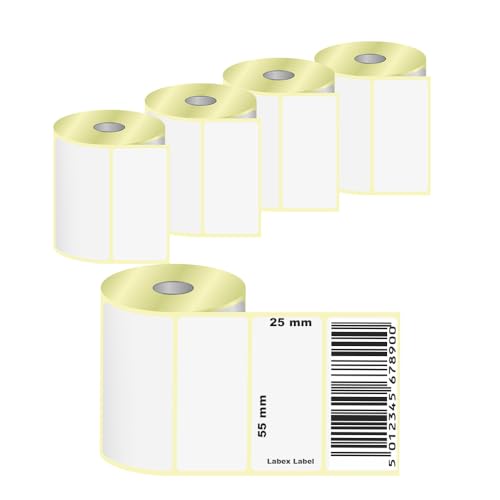 Labex Label - Thermoetiketten 55x25 mm | Zebra etiketten - Thermo etiketten auf rolle; 5 Rollen 5.000 stück adressetiketten - Thermodirekt etiketten Barcode/Adresse Thermo Etiketten Labex Label - Thermoetiketten 55x25 mm | Zebra etiketten - Thermo etiketten auf rolle; 5 Rollen 5.000 stück adressetiketten - Thermodirekt etiketten Barcode/Adresse Thermo Etiketten von labex label