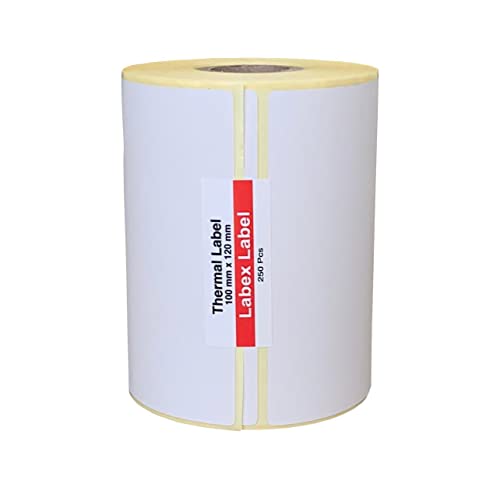 Thermoetiketten, Thermodirekt-Etiketten, Adressetiketten, Zebra-Aufkleber, thermo label (1 Rolle, 100 mm x 120 mm) von labex label