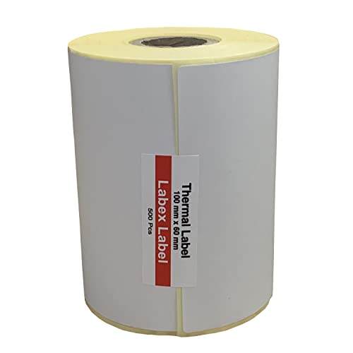 Thermo Etiketten 100x60 mm | Zebra Etiketten - Thermo etiketten auf rolle; 500 stück - Thermotransfer etiketten - 1 Rolle ;500 Thermo label (1 Rolle) von labex label
