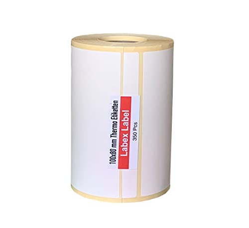 Thermo Etiketten 100x80 mm | Barcode etikett - Zebra Etiketten ; 400 stück - Thermotransfer etiketten - 1 Rolle ;450 Thermo label (1 Rolle) von labex label