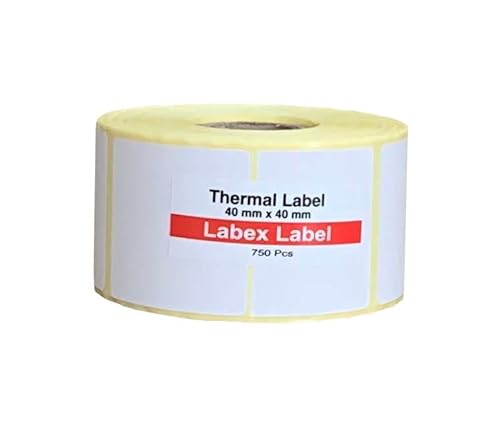 Thermo Etiketten 40x40 mm | Barcode etikett - Thermo etiketten auf rolle; 750 stück - Thermotransfer etiketten - 1 Rolle ;750 Thermo label (1 Rolle) von labex label