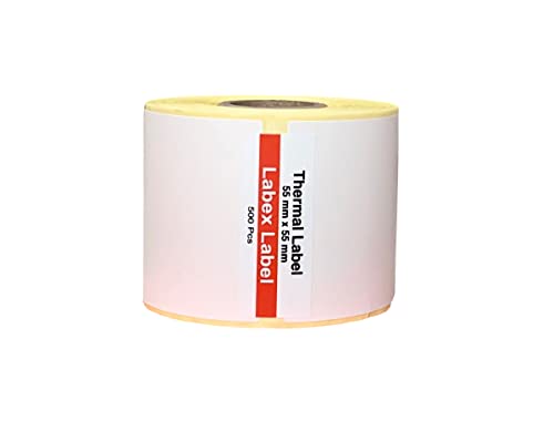 Thermo Etiketten 55x55 mm | Zebra etiketten, adressetiketten - Thermo etiketten auf rolle; 750 stück - Thermotransfer etiketten - 1 Rolle ;750 Thermo label (1 Rolle) von labex label