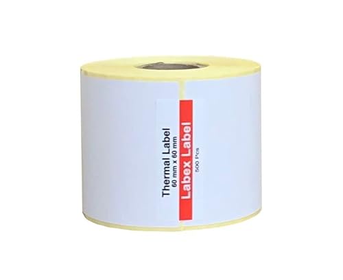 Thermo Etiketten 60x60 mm | Zebra etiketten - Thermo etiketten auf rolle; 500 stück - Thermotransfer etiketten - 1 Rolle ;500 Thermo label (1 Rolle) von labex label