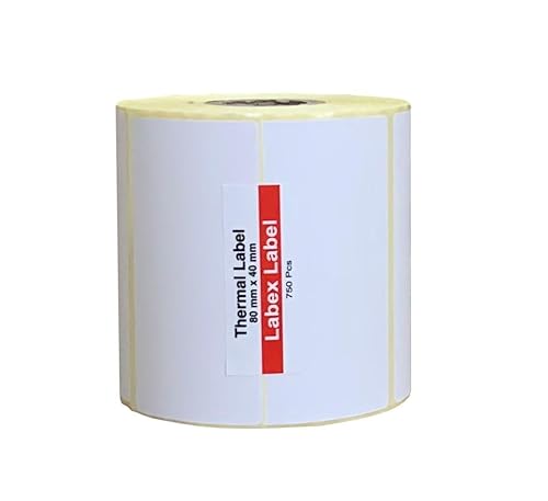 Thermo Etiketten 80x40 mm | Barcode etikett - Zebra etiketten ; 750 stück - Thermotransfer etiketten, adressetiketten - 1 Rolle ;750 Thermo label (1 Rolle) von labex label