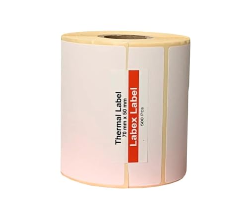 Thermoetiketten, Thermodirekt-Etiketten, Adressetiketten, Zebra-Aufkleber, thermo label (1 Rolle, 70 mm x 50 mm) von labex label