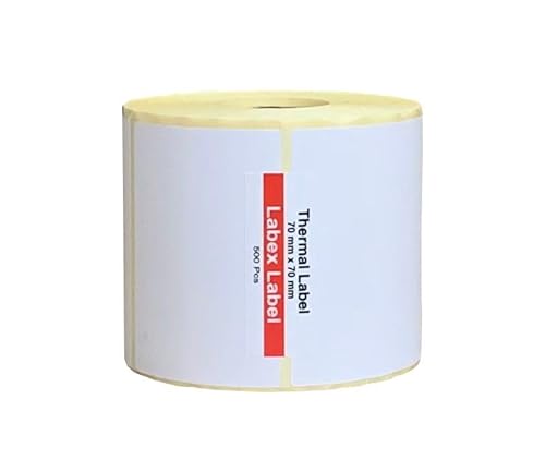 Thermoetiketten, Thermodirekt-Etiketten, Adressetiketten, Zebra-Aufkleber, thermo label (1 Rolle, 70 mm x 70 mm) von labex label