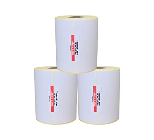 Thermoetiketten, Thermodirekt-Etiketten, Adressetiketten, Zebra-Aufkleber, thermo label (3 Rollen, 100 mm x 150 mm) von labex label