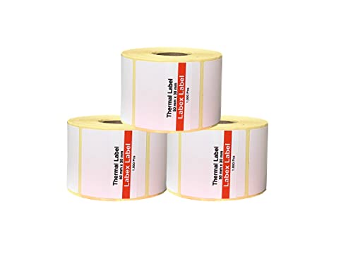 Thermotransfer etiketten 50x30 mm | Barcode etiketten, adressetiketten - Thermoetiketten auf rolle; 1.000 stück - Thermodrucker etiketten - 3 Role : 3.000 Thermo label (3 Rolle) von labex label