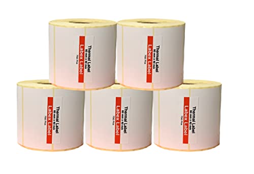 Zebra Etiketten 60x40 mm | Barcodeaufkleber - Thermodirekt Etiketten - Thermoetiketten auf rolle ; 750 stück - 5 Rolle ; 3.750 etiketten Thermo label(5 Rolle) von labex label