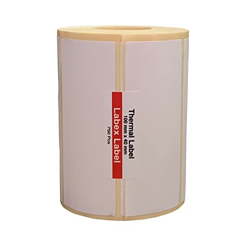 Thermo Etiketten 100x40 mm | Zebra Etiketten - Thermo etiketten auf rolle; 750 stück - Thermotransfer etiketten - 1 Rolle ;750 Thermo label (1 Rolle) von labex label