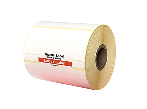 Thermo Etiketten 90x40 mm | Zebra etiketten - Thermo etiketten auf rolle; 750 stück - Thermotransfer etiketten - 1 Rolle ;750 Thermo label (1 Rolle) von labex label