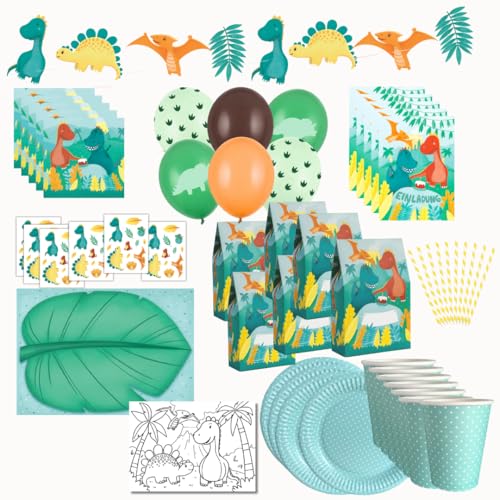 Ultimatives Partyset zum Dino Geburstag - Kindergeburtstag Deko, Einladungen, Mitgebsel - liebevolle Dekoration zum Dinosaurier Kindergeburtstag produziert in der EU Ultimatives Partyset zum Dino Geburstag - Kindergeburtstag Deko, Einladungen, Mitgebsel - liebevolle Dekoration zum Dinosaurier Kindergeburtstag produziert in der EU von lachentutgut.de