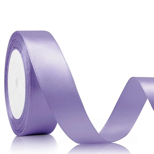 Geschenkband Satinband 22m, 20mm Breit Geschenkband, Blasslila Schleifenband für Hochzeit, Bastelarbeiten und Geschenkverpackung Hochzeitsdekoration (Blasslila) von laeeyin