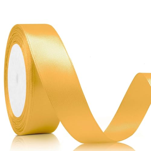 Geschenkband Satinband 22m, 20mm Breit Geschenkband, Mandarinengelb Schleifenband für Hochzeit, Bastelarbeiten und Geschenkverpackung Hochzeitsdekoration (Mandarinengelb) von laeeyin