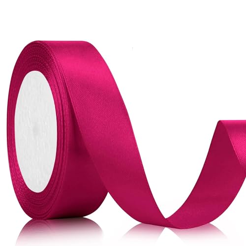 Geschenkband Satinband 22m, 20mm Breit Geschenkband, Rose Red Schleifenband für Hochzeit, Bastelarbeiten und Geschenkverpackung Hochzeitsdekoration (Rose Red) von laeeyin