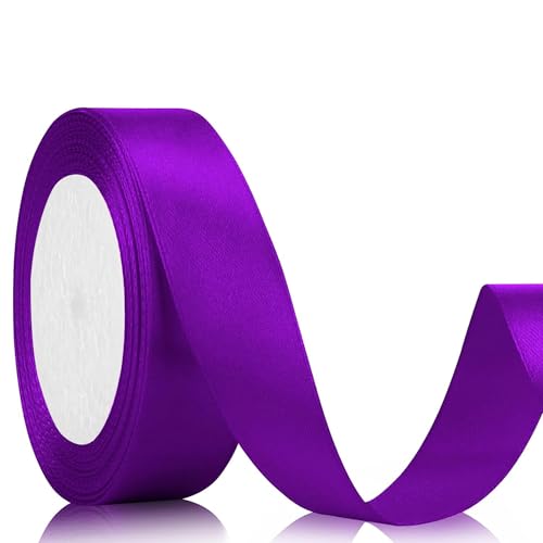 Geschenkband Satinband 22m, 20mm Breit Geschenkband, Lila Schleifenband für Hochzeit, Bastelarbeiten und Geschenkverpackung Hochzeitsdekoration (Lila) von laeeyin