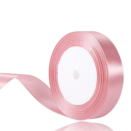 Geschenkband Satinband 22m, 20mm Breit Geschenkband, Rosa Schleifenband für Hochzeit, Bastelarbeiten und Geschenkverpackung Hochzeitsdekoration (Rosa) von laeeyin