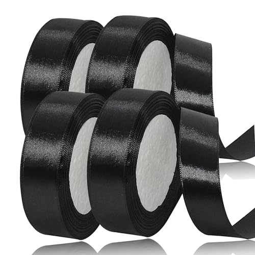 laeeyin Geschenkband Satinband 88m Geschenkband Breit, 20mm Schleifenband,Geschenkband Hochzeit Stoff, Satin-Geschenkband, Perfekt für Hochzeiten, Geburtstage und Festliche Anlässe (schwarz) von laeeyin