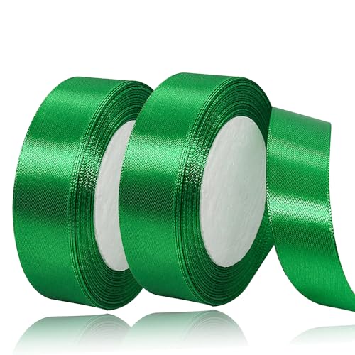 laeeyin Geschenkband Satinband 44m Geschenkband Breit, 20mm Schleifenband,Geschenkband Hochzeit Stoff, Satin-Geschenkband, Perfekt für Hochzeiten, Geburtstage und Festliche Anlässe (grün) von laeeyin