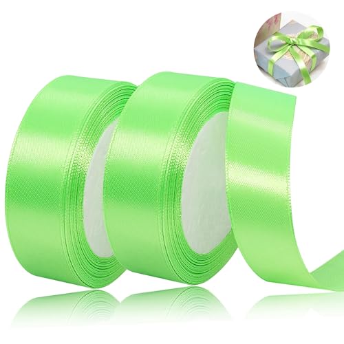 laeeyin Geschenkband Satinband 44m Geschenkband Breit, 20mm Schleifenband,Geschenkband Hochzeit Stoff, Satin-Geschenkband, Perfekt für Hochzeiten, Geburtstage und Festliche Anlässe (Hellgrün) von laeeyin