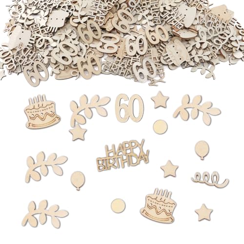 Lafo Pack of 130 Confetti Birthday,130 Stück Holz Happy Birthday Konfetti 60 Geburtstag, Auffällige Tischdeko 60. Geburtstag, Konfetti 60er Geburtstag für Männer, Frauen (60th Birthday) Lafo Pack of 130 Confetti Birthday,130 Stück Holz Happy Birthday Konfetti 60 Geburtstag, Auffällige Tischdeko 60. Geburtstag, Konfetti 60er Geburtstag für Männer, Frauen (60th Birthday) von lafo