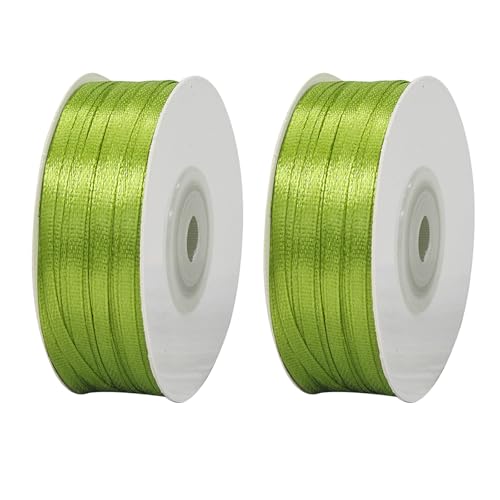 lafo 3 mm Band,91 Meter Farbband Weiß,Geschenkband Hochzeit Stoff,Band Geschenkband für Taufe Geburtstag Dekoration Geschenk Verpackung,Geschenkband für Heimwerkerarbeiten (Grün) von lafo